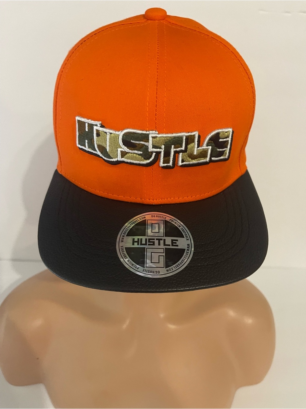 Hustle Orange & Black Snapback Hat